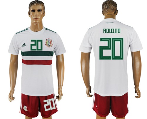 Mexico #20 Aquino Away Soccer Country Jersey